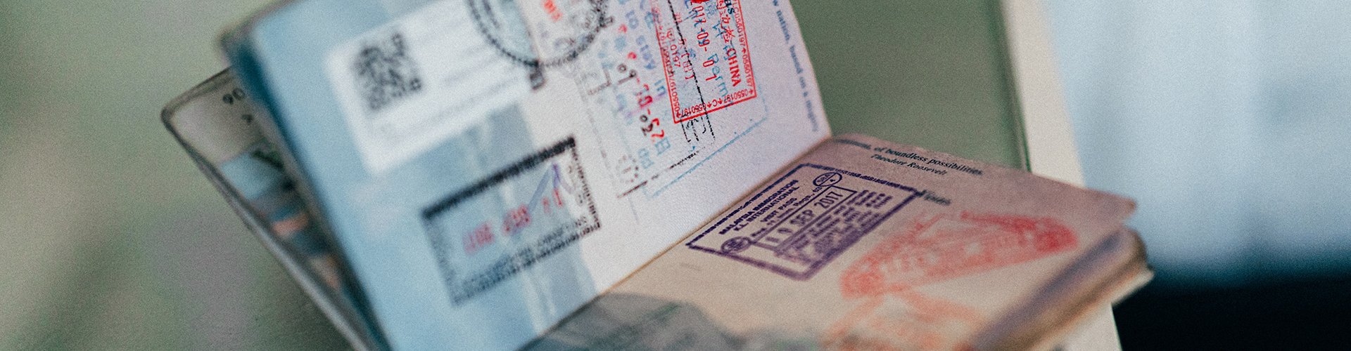 Passport for traveling.