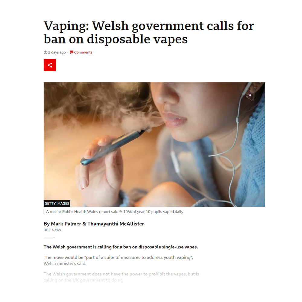 Press article about vaping