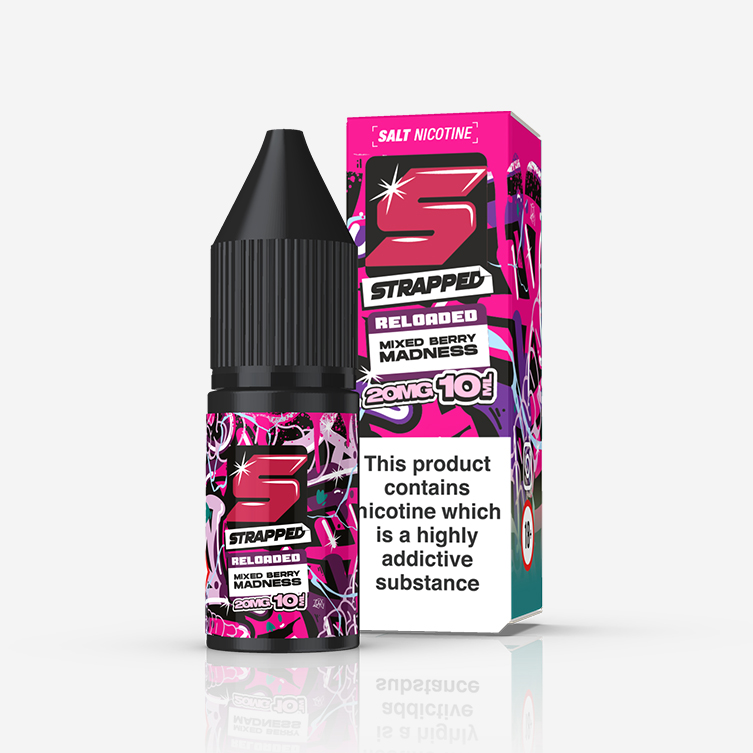 Strapped Reloaded – Mixed Berry Madness 10ml Salt Nicotine E-liquid