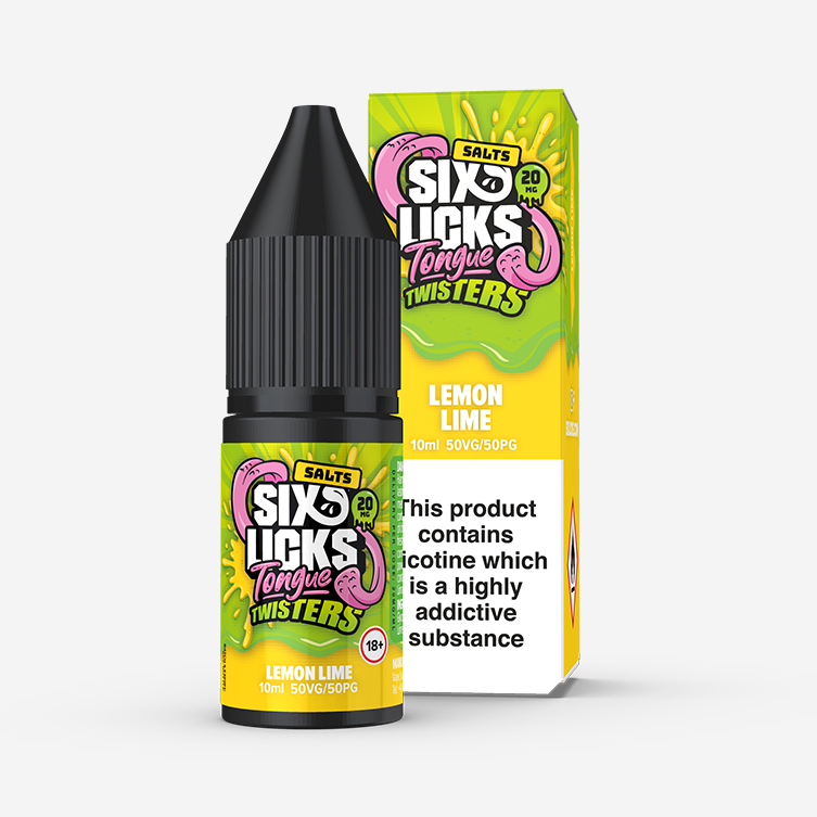 Six Licks Tongue Twisters – Lemon Lime 10ml Salt Nicotine E-liquid
