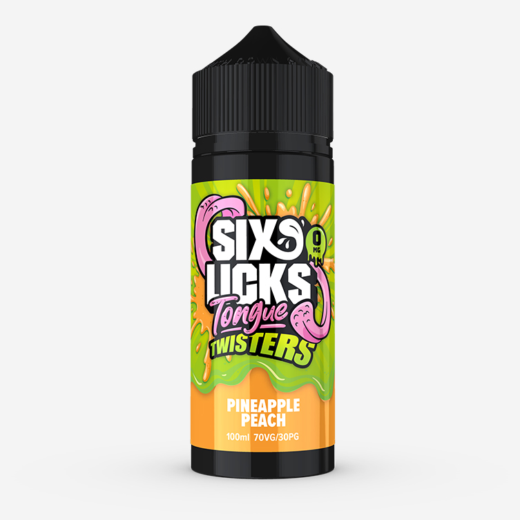 Six Licks Tongue Twisters – Pineapple Peach 100ml E-liquid