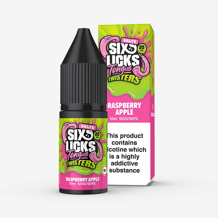 Six Licks Tongue Twisters – Raspberry Apple 10ml Salt Nicotine E-liquid