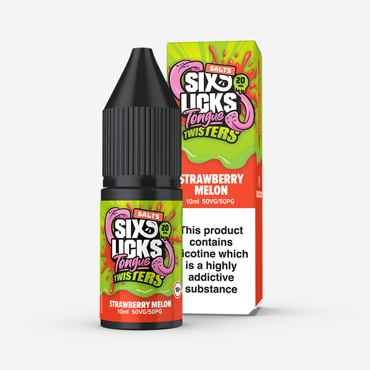 Six Licks Tongue Twisters – Strawberry Melon 10ml Salt Nicotine E-liquid